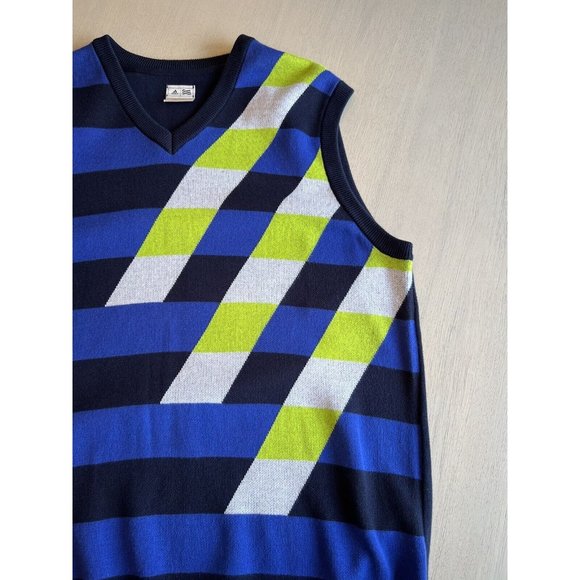 Adidas Men’s Performance Golf Graphic Sweater Vest Blue Green Size Large‎ - Picture 2 of 15